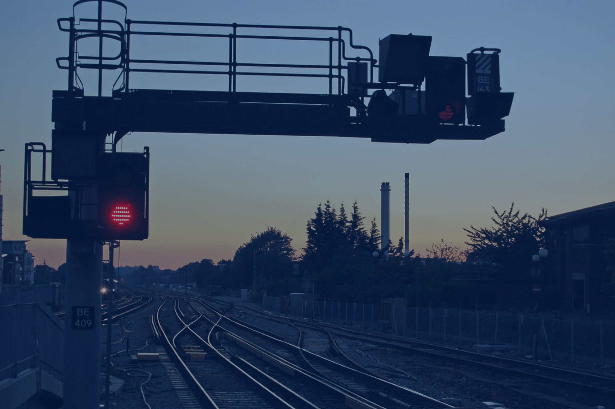 Rail Signals at sunset