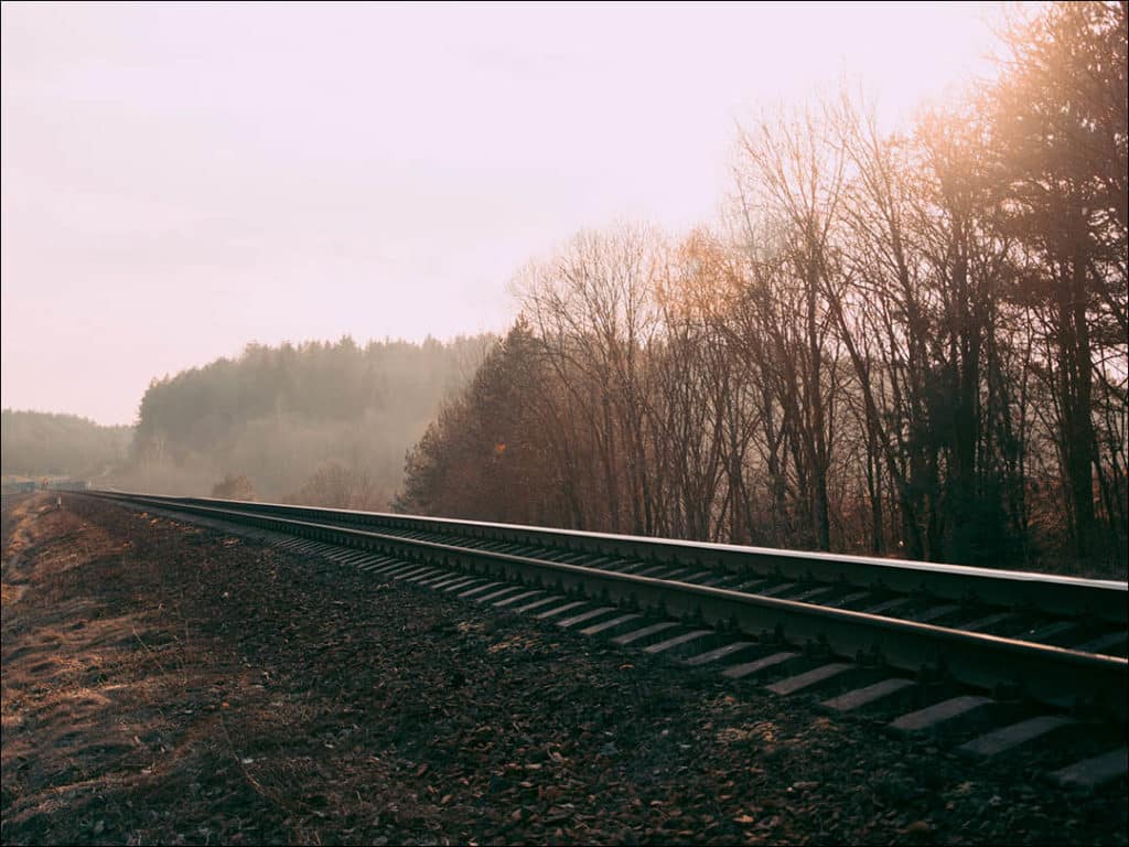 Railway track at dawn