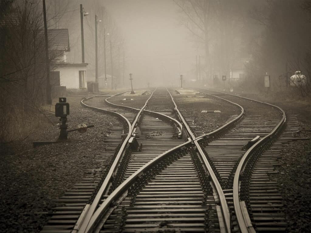 Railway tracks made of steel