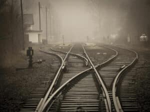 Railway tracks made of steel