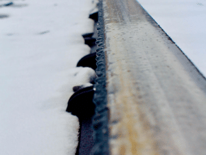 Network Rail - Snow and ice on rail track in winter weather conditions