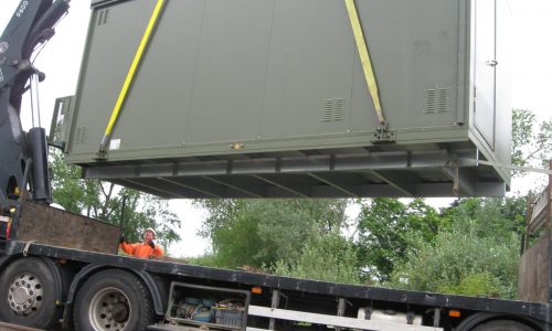 Lifting off HIAB Lorry - Seaward Way Level Crossing West Somerset Railway REB